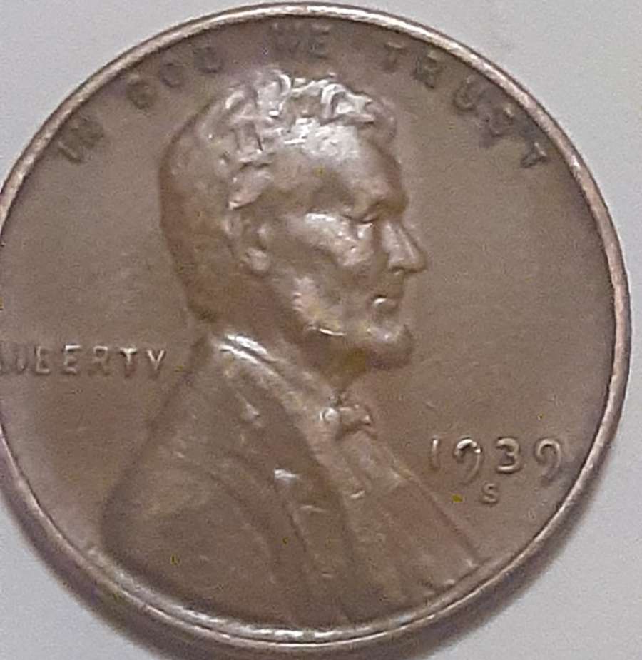 1939-S-Penny--With-Cut-On-Face